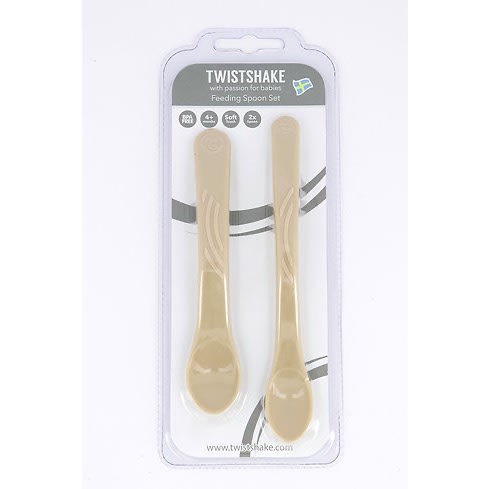 2x Feeding Spoon Set -4+mth - Pastel Beige