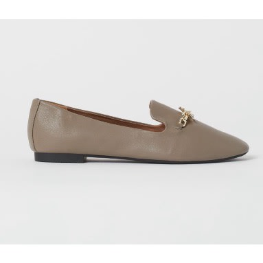 Taupe Buckle Loafers