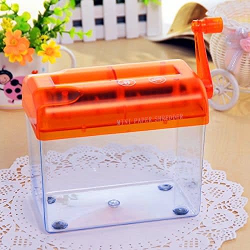 A6 Portable Mini Shredder - Manual Paper Documents Cutting Tool - Orange