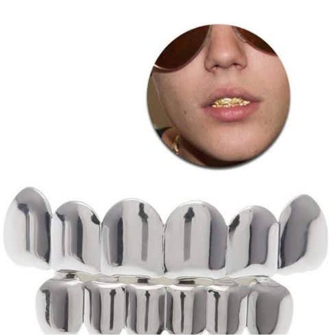 Hip Hop Plated Silver Grillz Teeth