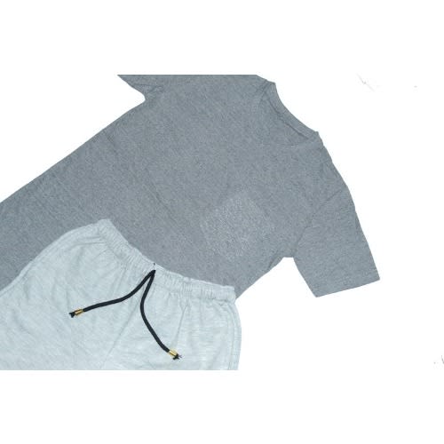 Men's 2-in-1 Pocket T-shirt And Plain Short - Grey