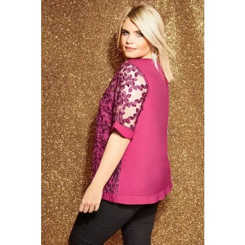 Magenta Pink Lace Top