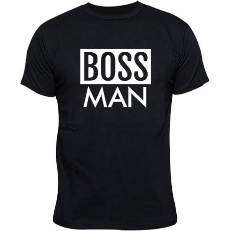 Boss Man Print Tshirt - Black