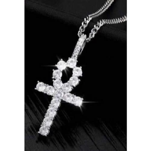 Iced Out Cross Pendant And Chain
