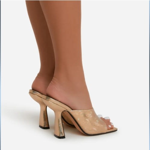 Lilo Holographic Mules – Gold
