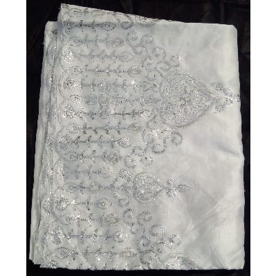 Embroidered & Bedazzled Indian Lace George with Blouse - 7 Yards