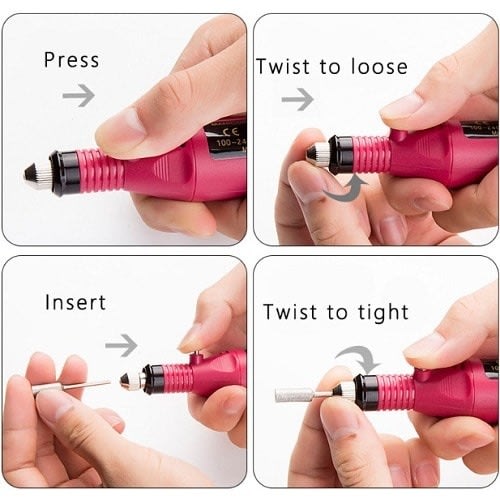 Cuticle Remover Electric Nail Drill Bit Manicure Polishing Tool - 6pc Set