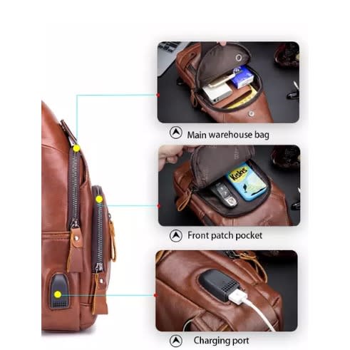 Bullcaptain Leather Crossbody Bag