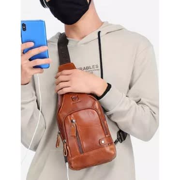 Bullcaptain Leather Crossbody Bag