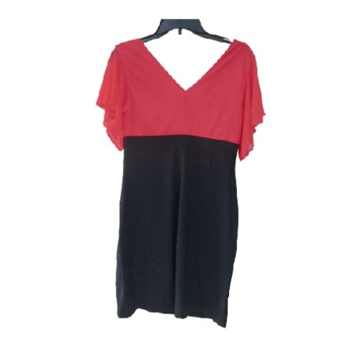 Young Short Dress- Peach & Black