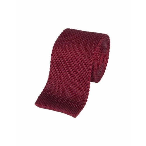 Men's Knitted Long Tie  - Wine