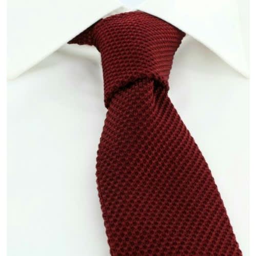 Men's Knitted Long Tie  - Wine