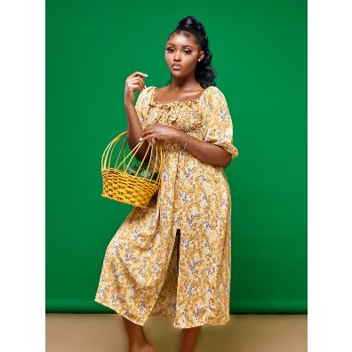 Flowered Midi Dress