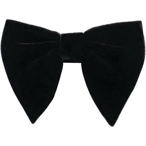 Velvet Bowtie With Cufflinks And Pocket Square  - Black