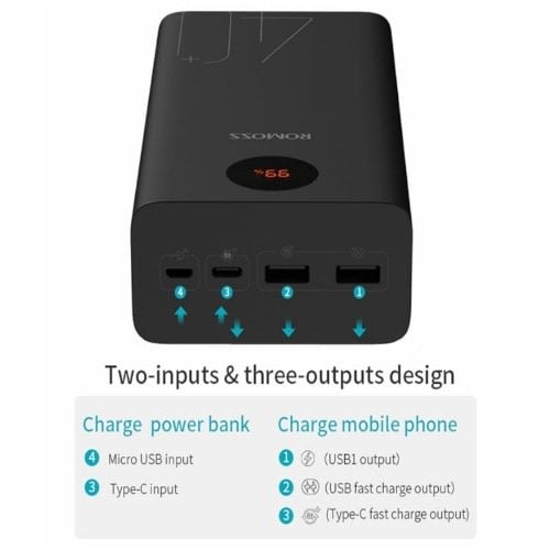 Power Bank - 40000mAh With Digital Display