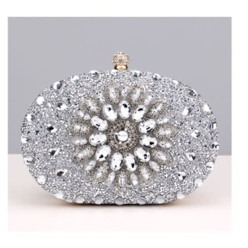 Egg Clutch Purse For Ladies -silver