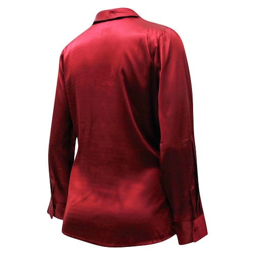 Wine Satin Wrap Top - Plus Size