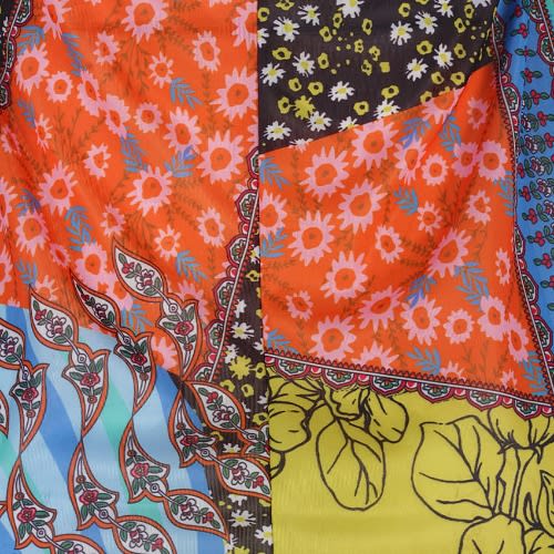 Floral Print Shift Dress- Multicolor