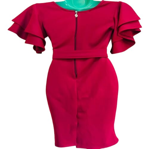 Bodycon Dress With Short Flared Sleeves