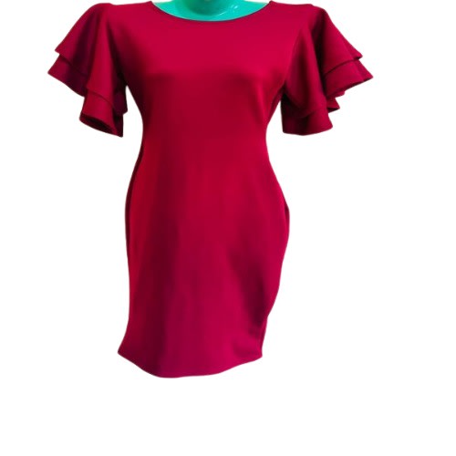 Bodycon Dress With Short Flared Sleeves