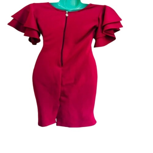 Bodycon Dress With Short Flared Sleeves