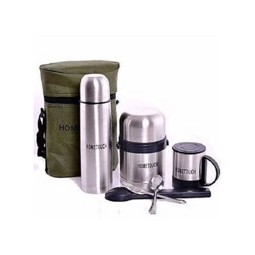 Home Touch Children Lunch Pack - 5 In 1 - Food Flask + Water Flask + Mug + Cutlery Sets +