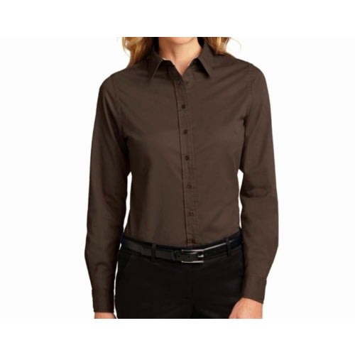 Ladies Formal Dress Shirt - Brown
