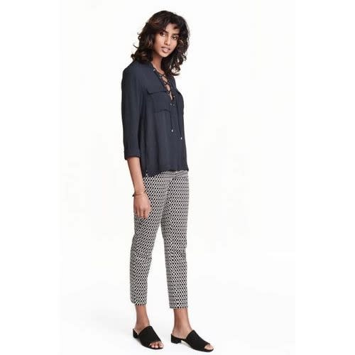 Patterned Tapered Trousers