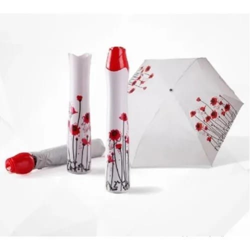 Portable Rose Flower Vase Shaped Foldable Umbrella