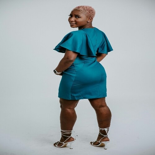 Spunky Teal Swing Sleeve Shift  Dress