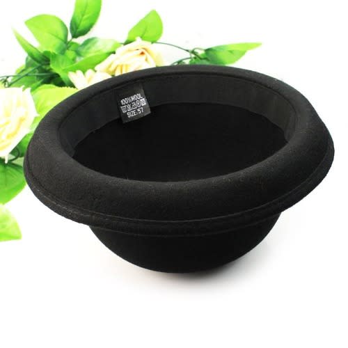 Roll Up Brim Fedora Hat - Black