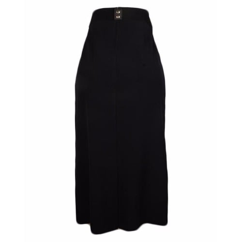 Plain Maxi Skirt with Belt - Navy Blue