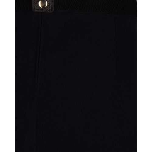 Plain Maxi Skirt with Belt - Navy Blue