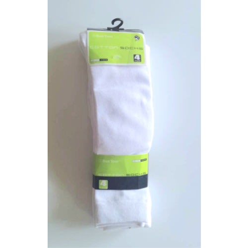 Sun Tour Girls High Knee Long Socks- White - Economy Pack - 4 In 1