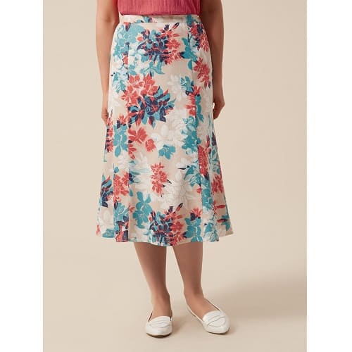 Santorini Floral Print Skirt