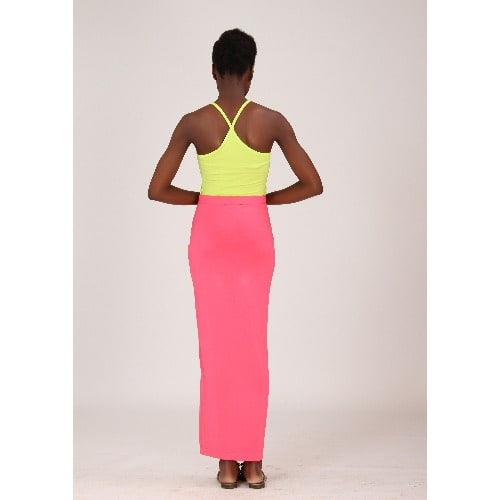 Tie Front Jersey Skirt - Pink