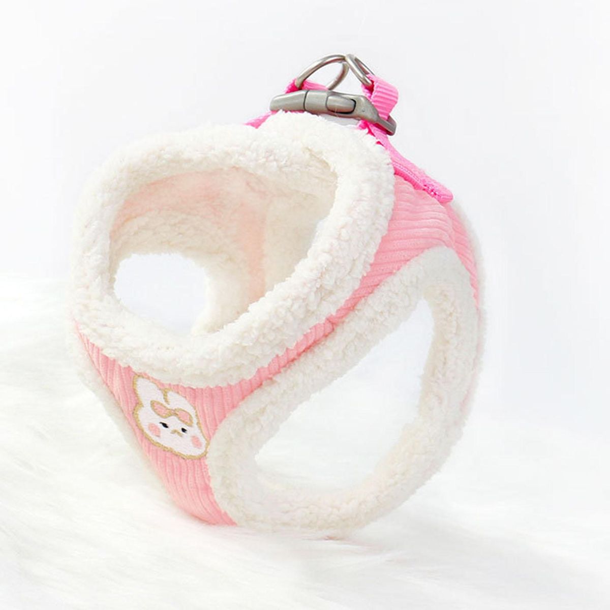 1 Set Cat Leash Rabbit Embroidery Pet Leash Pink