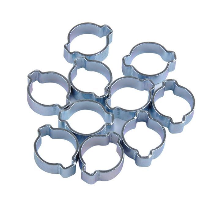 11 SIZE DOUBLE EAR CLIPS - O CLAMP - Stainless STEEL - 128 PACK