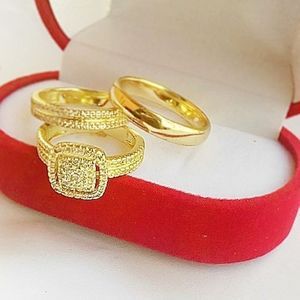 Ivoria Gold Plated Couple Ring Set-Non Fade