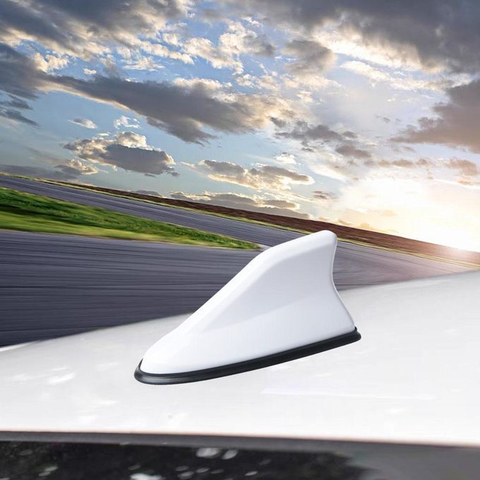 Shark Fin Antenna Universal Car Replacement With Adhesive Base White