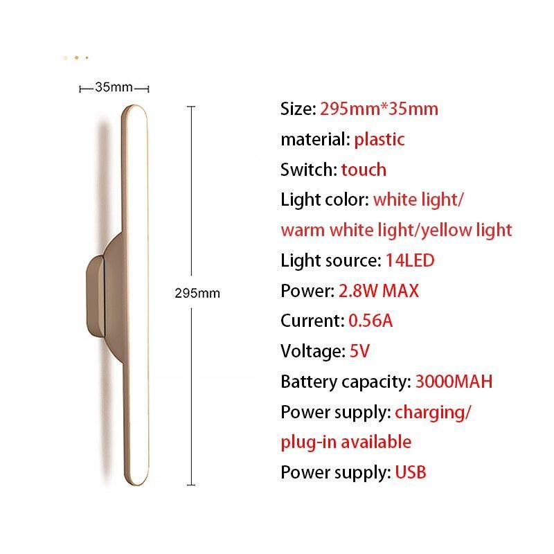 14 LEDs Cabinet Light Touch To Adjust Ligth Cupboard Wardrobe Bed Lamp LED Under Cabinet Night Light For Closet Stairs Kitchen