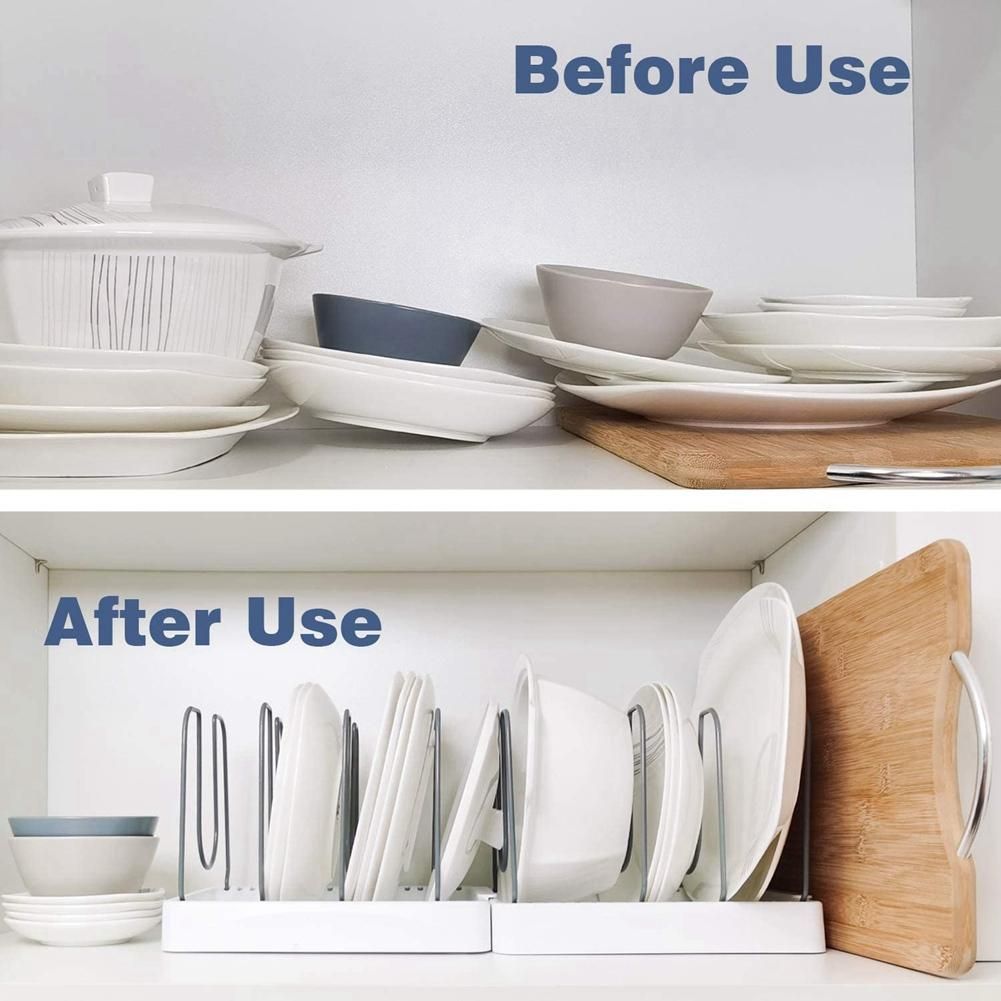 Adjustable Pan Organizer, Cookware Organizer for Lid &