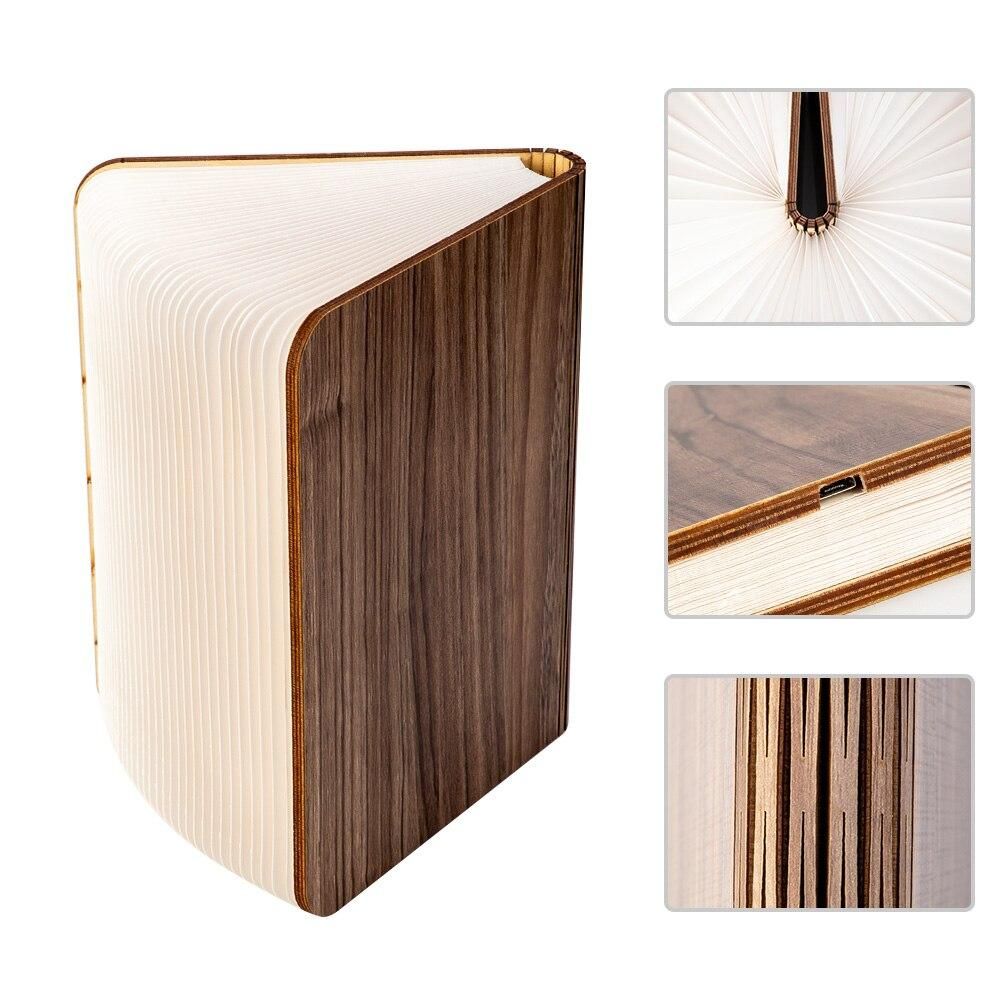 LED Wooden Book Lamp Night Lights Children USB Book Shape Bedside Bright Table Reading Lamp Bedroom Art Decor Book Light Gift