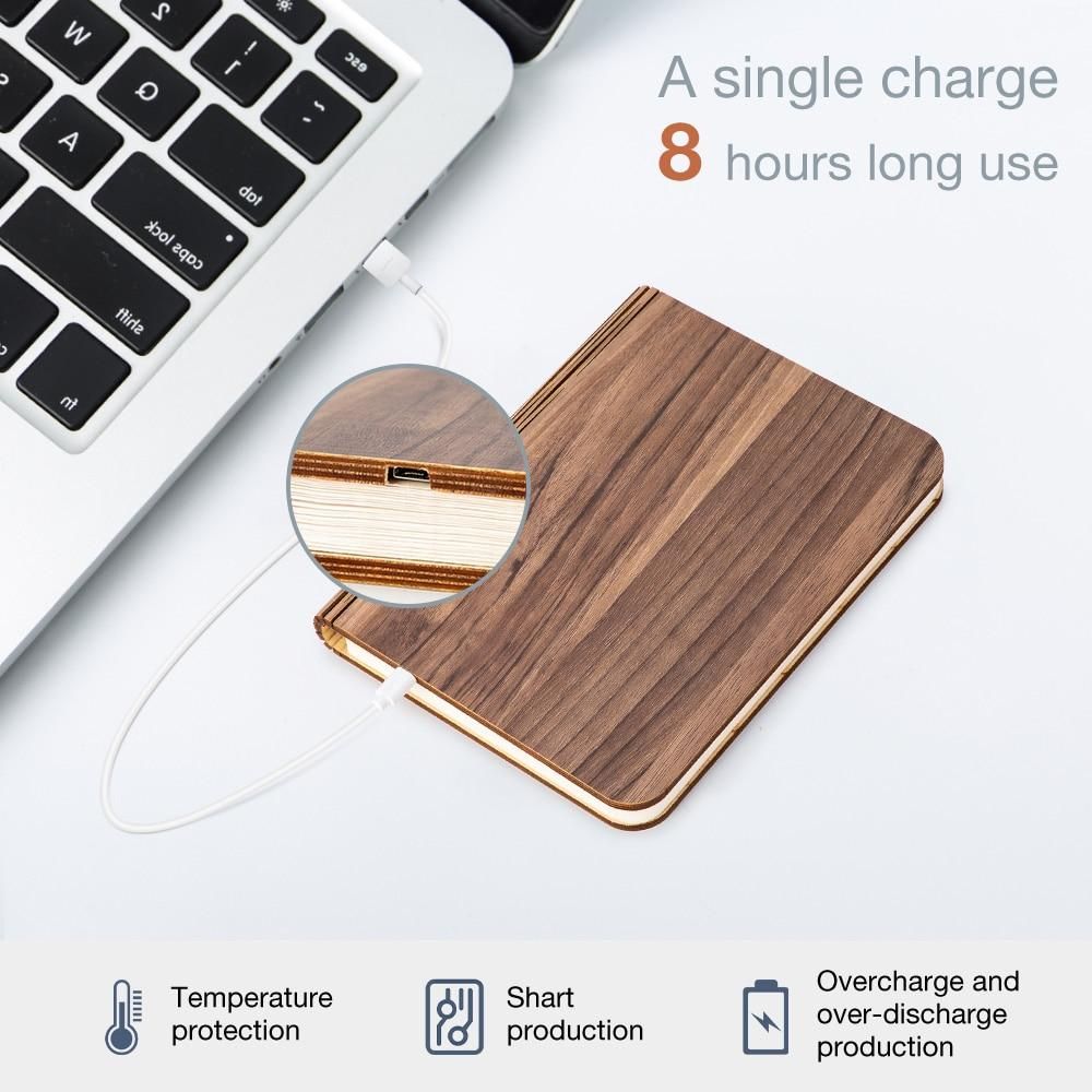 LED Wooden Book Lamp Night Lights Children USB Book Shape Bedside Bright Table Reading Lamp Bedroom Art Decor Book Light Gift