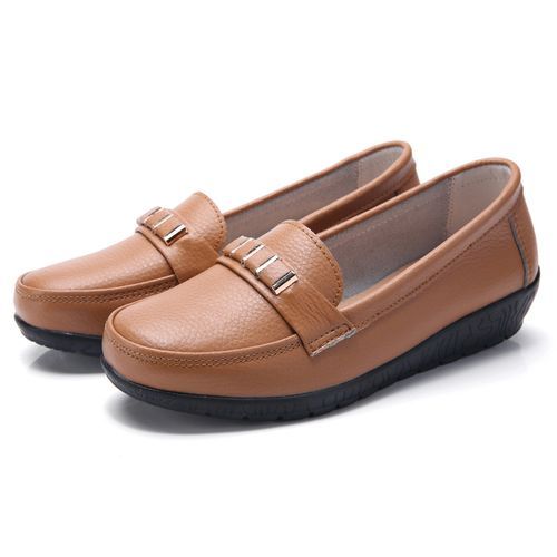 Ladies Fifth Loafers Platform Casual Loafers - Fifth Brown