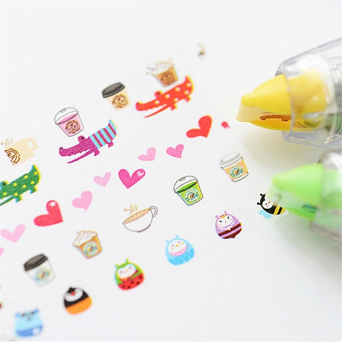 6PCS DIY Cute Animals Press Type Decorative Pen, Cute Animal