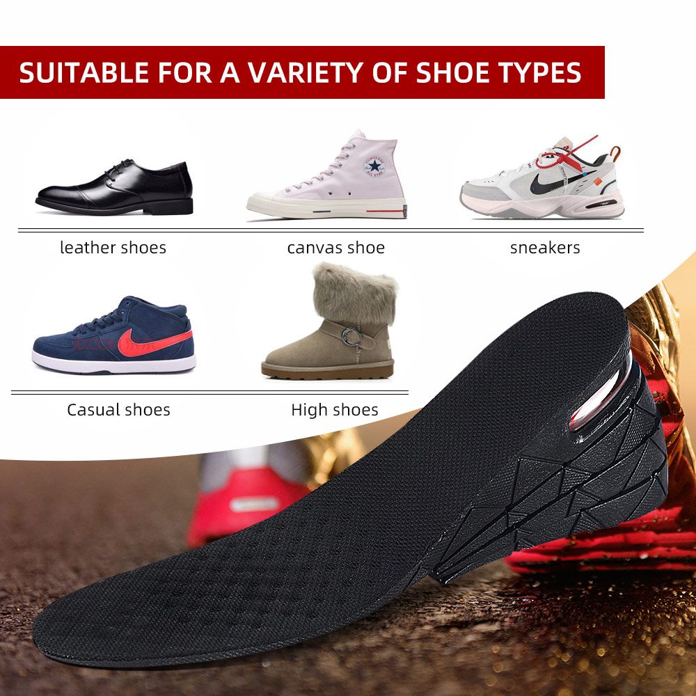 Height Increase Insoles 4-Layer Heel Insert With Air Cushion For Variable