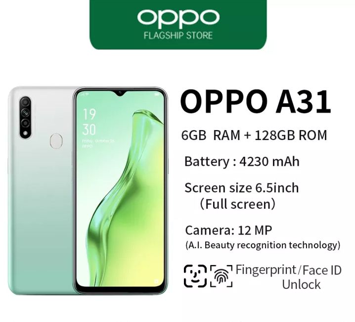 A31 6GB RAM+128G ROM Refurbished Dual SIM6.5 Inch Screen HD Camera 12MP Face Unlock+Fingerprint Smartphone