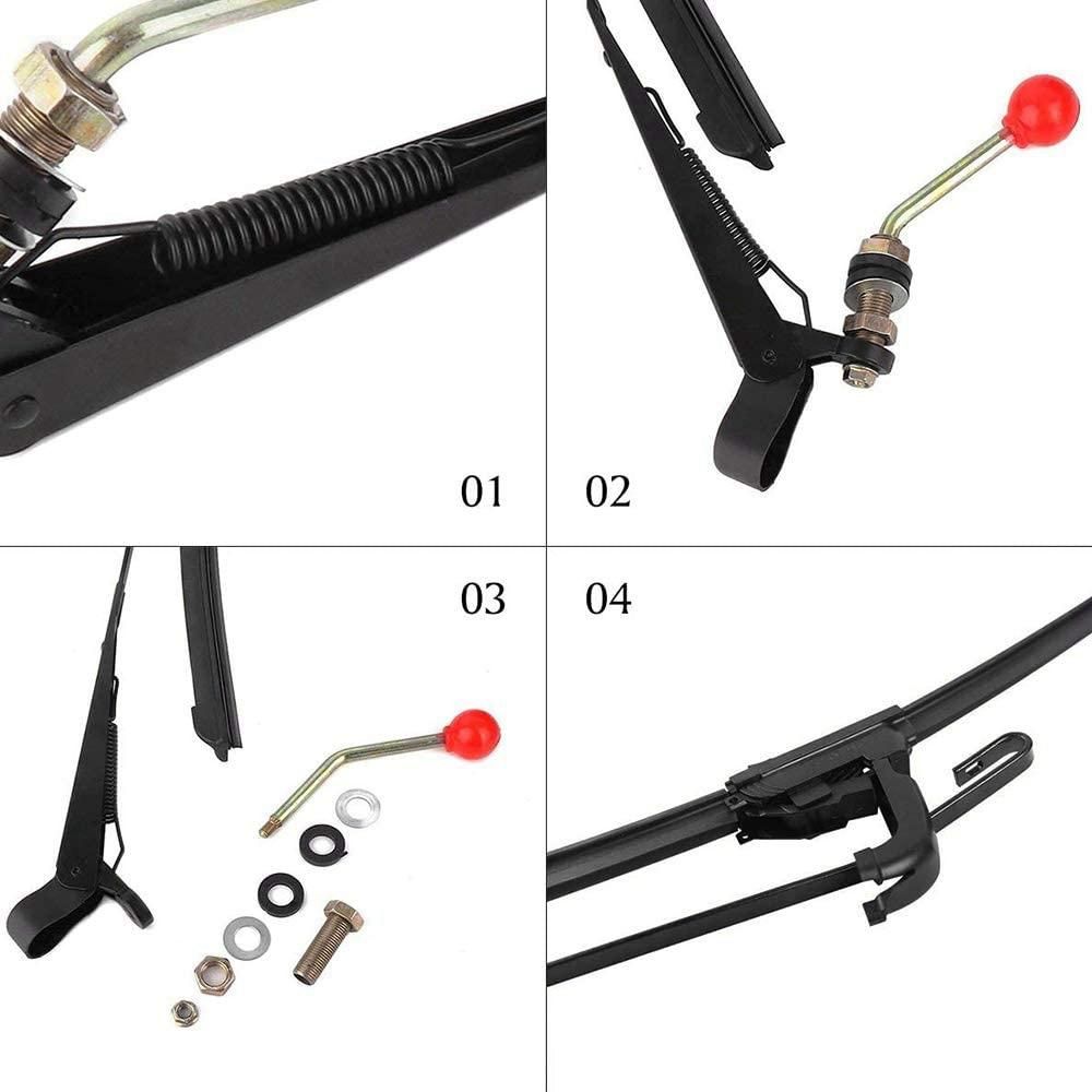 350X400MM Manual UTV Windshield Wiper 15.7 Inch Wiper Kit