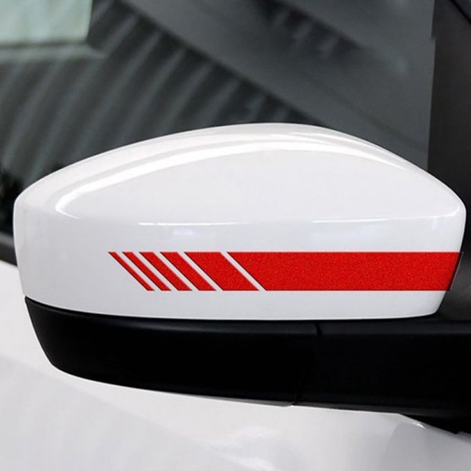 2x Car Side Mirrior Rear View Mirror Stripe Sticker Body Decals-red-